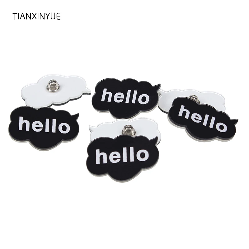 TIANXINYUE 10pcs HELLO Buttons Voice jeans Buttons Sewing Buttons Scrapbooking Crafts Accessories