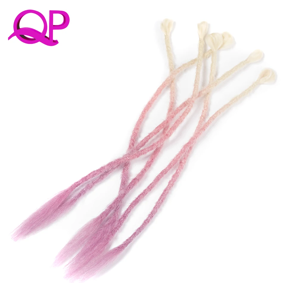 Qp hair 24inch Medium Length Ombre  5 Strands One Pack Hollow folded Soft Crochet Dreadlocks  synthetic hair