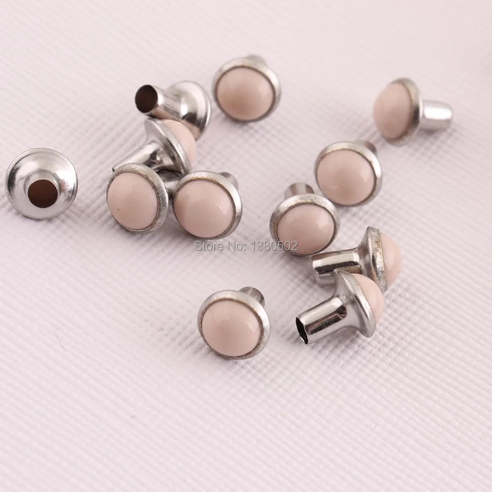 50PCS/lot 6.5*8mm Acrylic Pearl Hot Fashion Decoration  Stud Rivets for Clothes Handbag Shoes Belt Diy Handmade Accessories