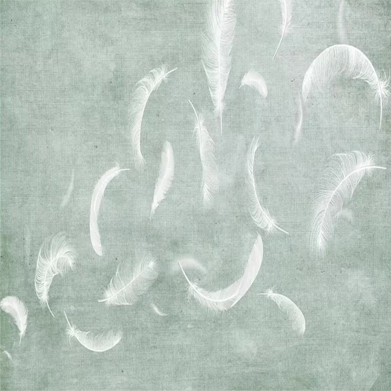 Decorative wallpaper Modern simple style white feather background wall