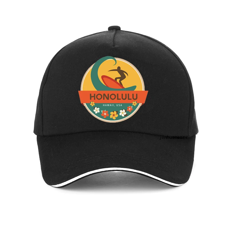 

Surfing Honolulu Hawaii USA Flag printing Baseball cap summer outdoor Beach surf hat Unisex adjustable snapback hats bone