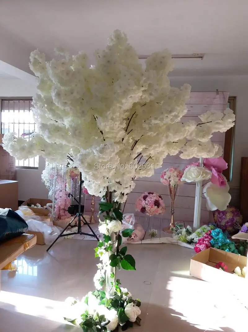 

SPR SPR newly (100pcs/lot) Artificial flower Cherry blossom more dense Home/wedding Decoration flowers 3 Colors Available