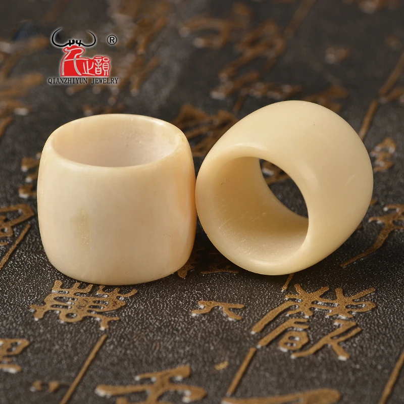 Natural retro yak bone ring, make old color ring pendant DIY bodhi beads.