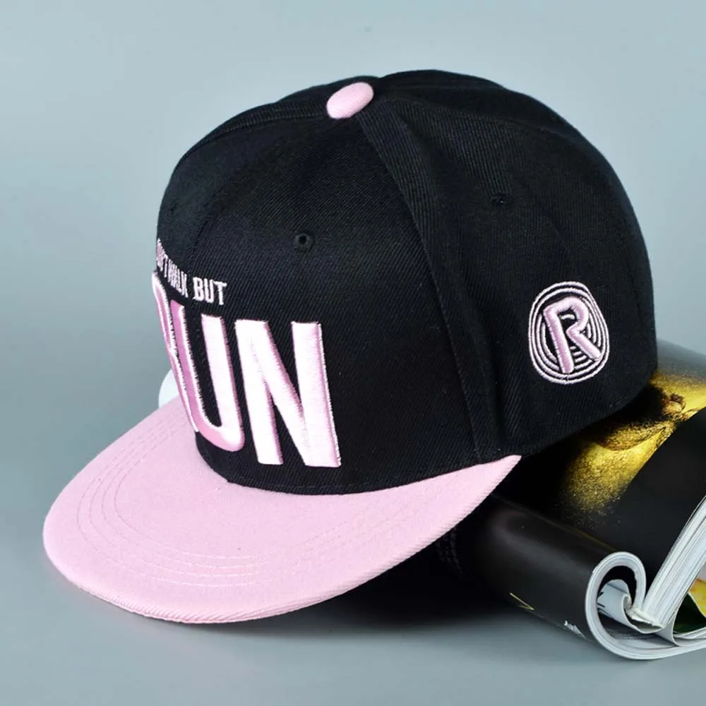 2017 new Runing Letter Snapback Baseball Cap Camouflage Hip Hop Hat For Men Women Street Dance Fashion Aba Reta Pink