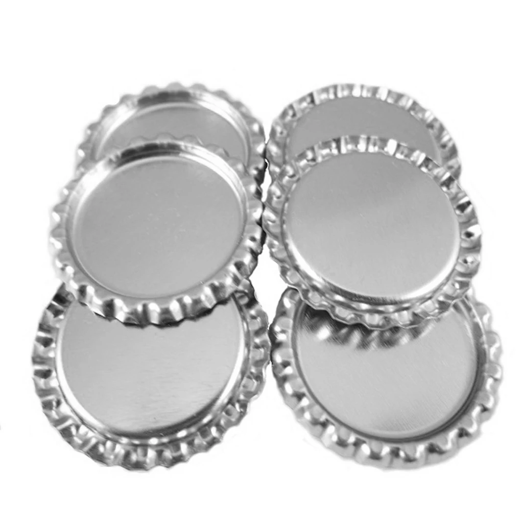 100 Flat Flattened Metal Bottle Cap Jewelry Craft Scrapbook DIY Chrome Silver 1\