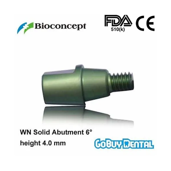 Straumann Compatible WN Solid Abutment 6degrees, height 4.0mm, green(Wide Neck) 033010