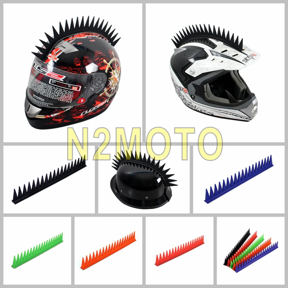 Cool Punk Motorcycle Black Blue Red Rubber Helmet Mohawk Sticker Capacete Casco Decoration Stick Strip Angle Warhawk Stick On