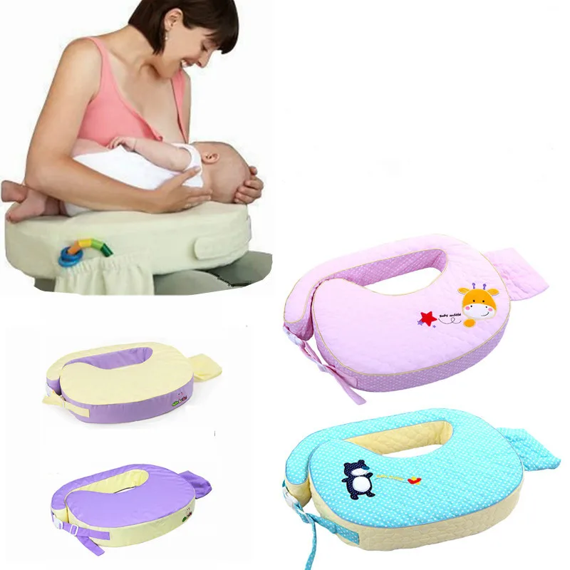 Almohadas de lactancia para bebé, cojín de protección para la cabeza del bebé, ajustable, en forma de U, para recién nacido