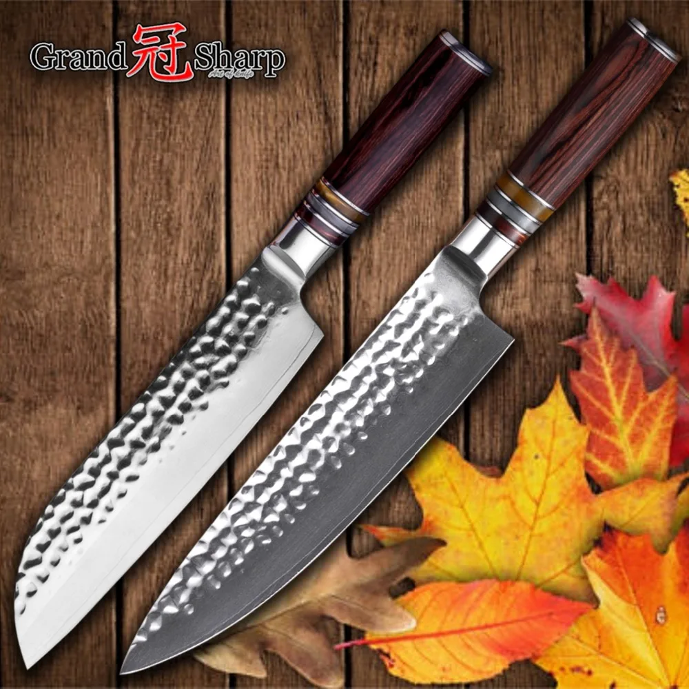

Chef Knife Set 2 pcs Japanese Steel Damascus Kitchen Knives Japanese Knife Set Santoku Kitchen Knife vg10 Damascus Steel Cooking