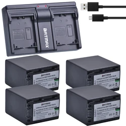 Batmax 3900mAh NP-FV100 NP FV100 NPFV100 Battery+Dual Charger for Sony DCR-SR15 SX15 FDR-AX100 HDR-CX105 PJ260VE HC9 PJ10 TD20V
