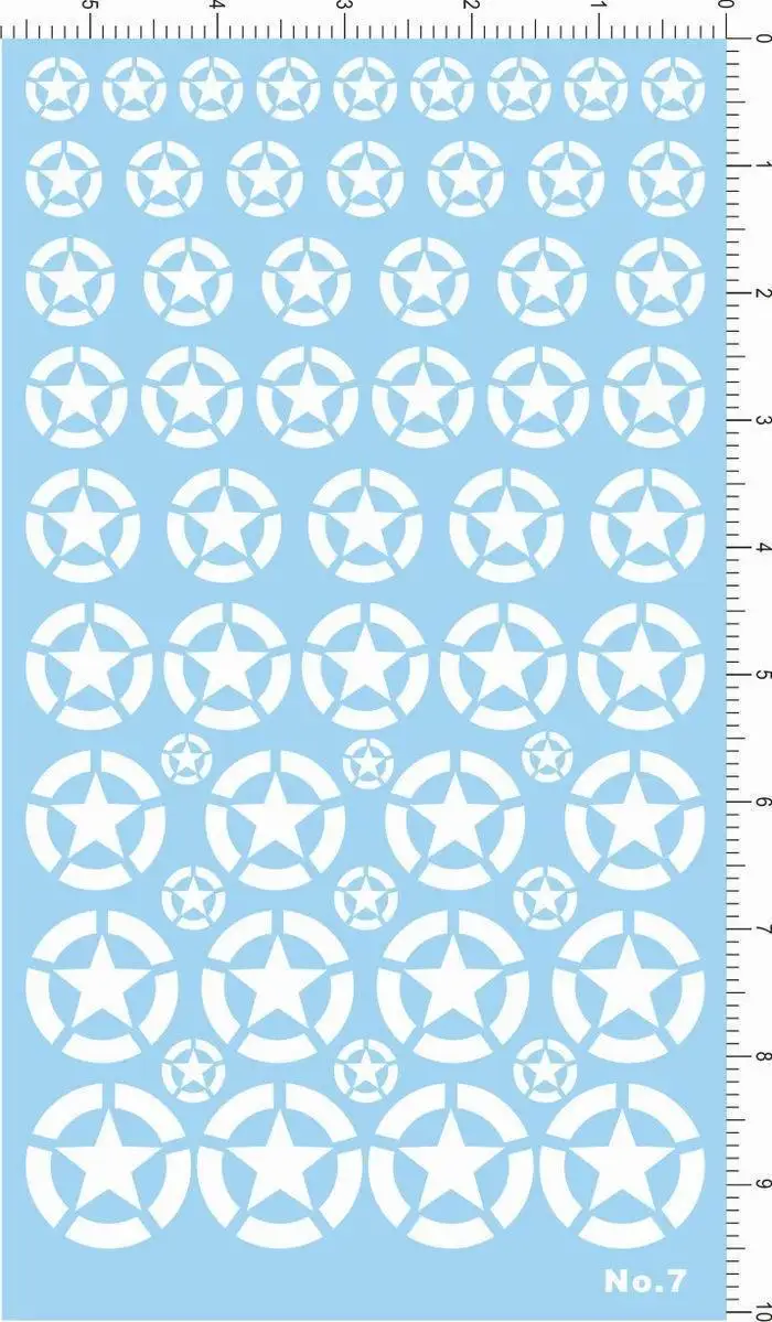 1/72 1/144 All Scale U.S.A US ARMY Military White Star Markings Model Kit Decal