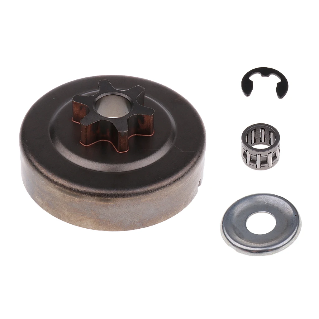 3/8 Pitch 6T Clutch Drum Sprocket Washer E-Clip Kit For STIHL 017 018 021 023 025 MS170 MS180 MS210 MS230 MS250 Chainsaw