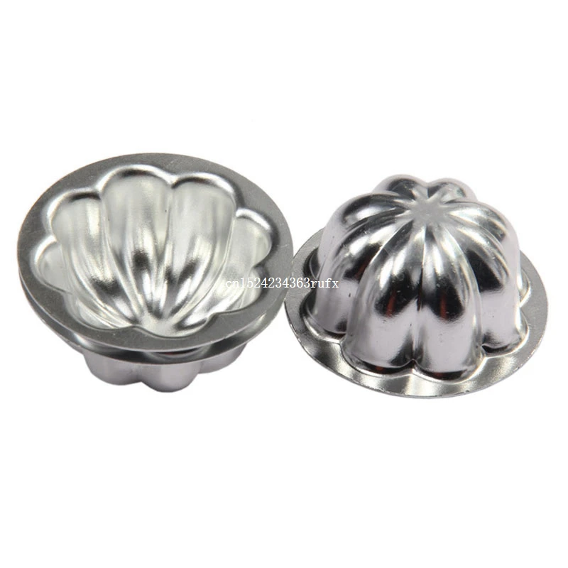 100pcs Mini Cake Molds Flower Shape Jelly Pudding Pie Cake Molds DIY Bakeware Baking Tool  6/8/9cm Aluminium Alloy