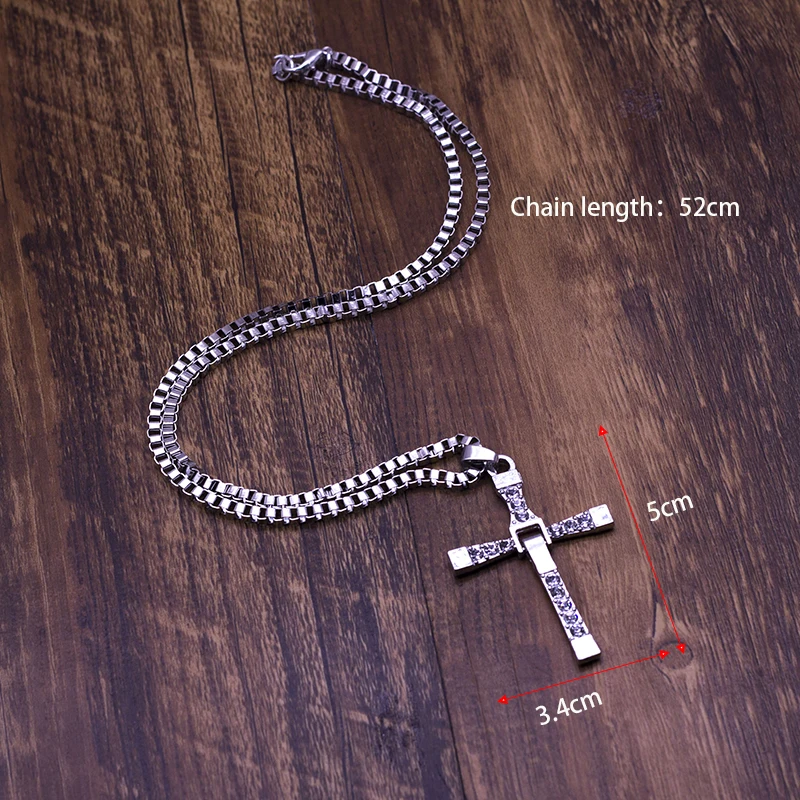 Movie jewelry The Fast and The Furious Toretto Men Classic CROSS Pendant Necklace New Male Necklaces & Pendants Fashion