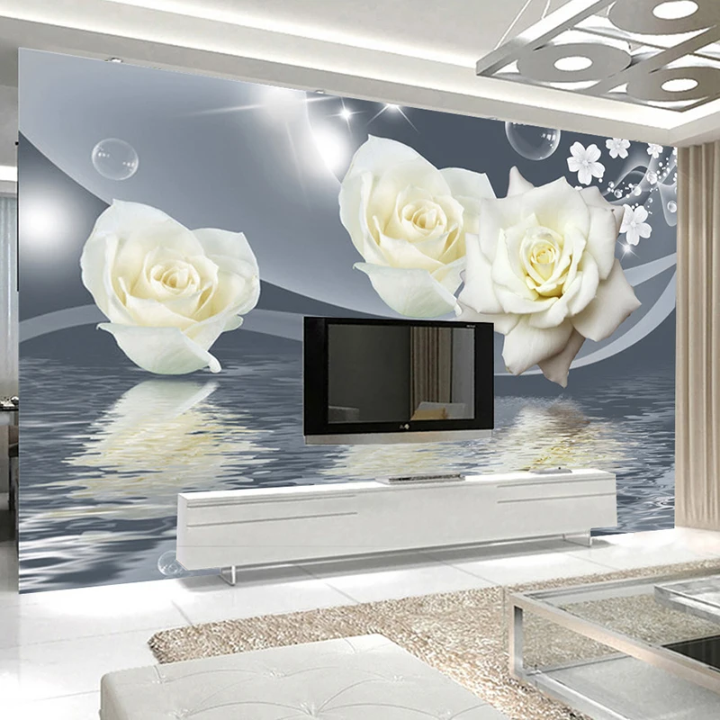 

Custom Any Size 3D Wall Mural Wallpaper Painting Wall Decor Art Modern Living Room TV Background Photo Wall Paper Rose Flower