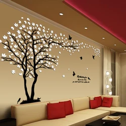 Big size Lovers Tree Acrylic Wall Stickers for Living room TV Sofa  Wall 3D art Decoration Accessories Home decor
