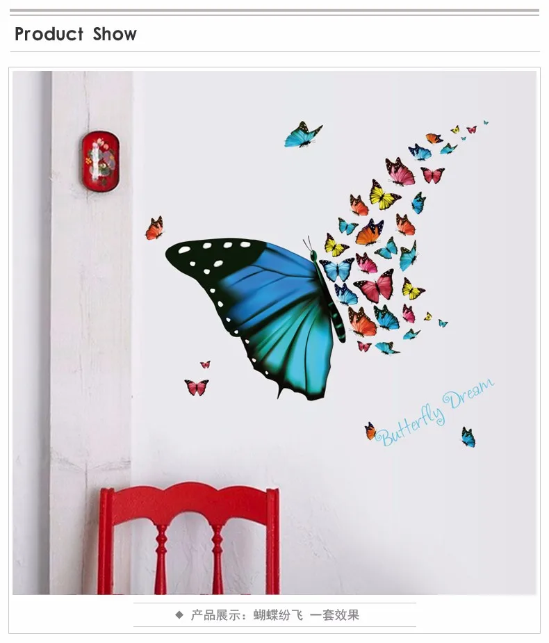 Adesivo Da Parete Farfalle A Forma Di Gatto - Decorazione In Vinile Opaco 29x34 Cm, Per Soggiorno, Cucina, Camera
