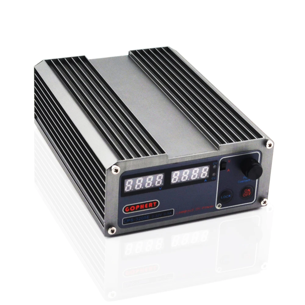 GOPHERT CPS-3205E precision Compact Digital Adjustable DC Power Supply OVP/OCP/OTP low power 32V5A 110V-230V 0.01V/0.01A+ 38PLUG