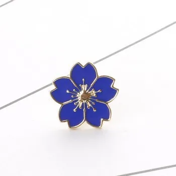 Korean Fashion New Collar Pin Wind Girl Beautiful Cherry Blossom Uniform Drop Oil Badge Small Flower Brooch Wholesale Sales