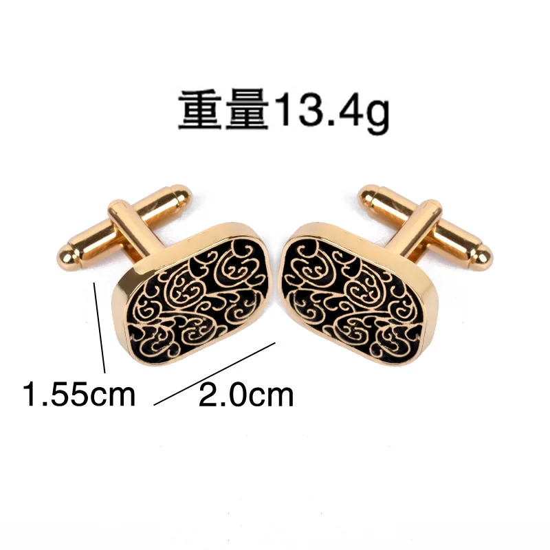 High Quality Retro Exquisite Men\'s Cufflinks Round Sleeve Nail Vintage Wave Pattern Cuff Link Wedding Men Cufflinks Jewelry Gift