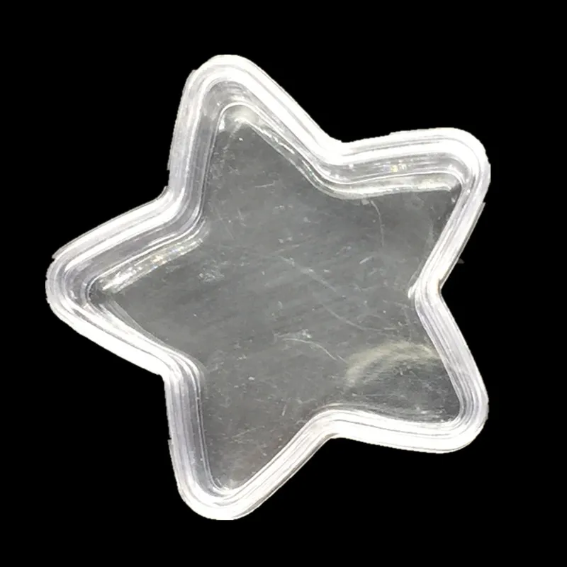 12Pcs Small Clear Acrylic Star Pentacle Storage Boxes Display Container Jewelry Carrying Case 35x35x16mm