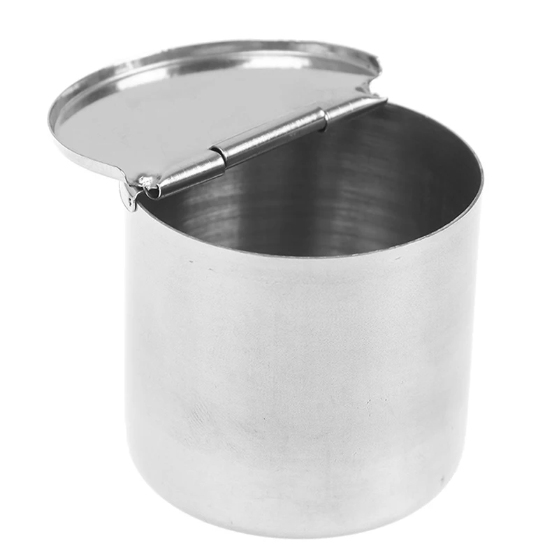 

Medical Dental 5*5cm Stainless Steel Cotton Tank Alcohol Disinfection Jar Half Clamshell Oral Ointment Cylinder Dentist Material