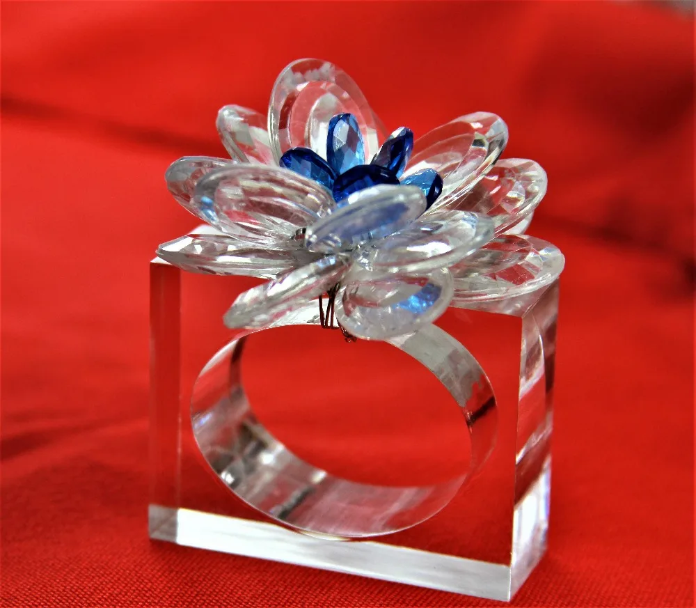 qn17061001 crystal napkin ring for wedding 12 pcs , decoration napkin holder made from crystal stone free shipping