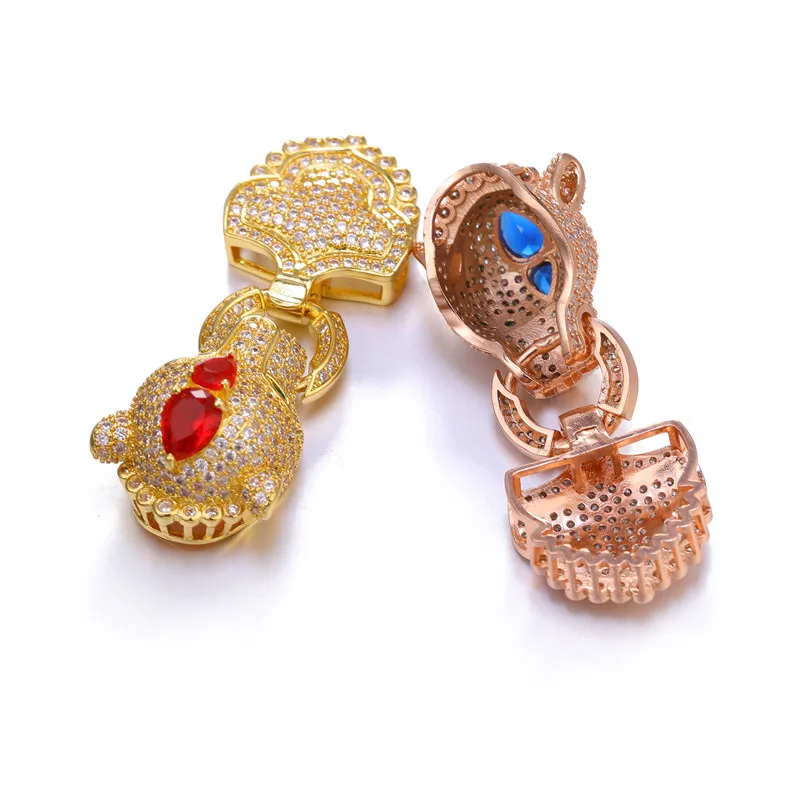 Hot Trendy Jewelry Bijoux Zircon Panther Floating Charms For Bracelets & Necklaces Big Micro Pave Copper Clasps Jewelry Berloque