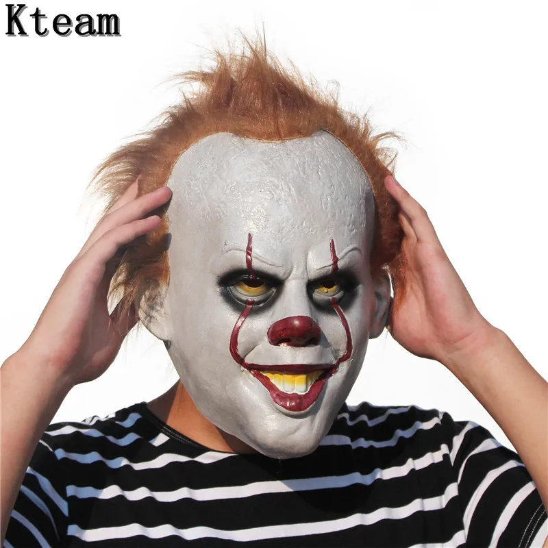 2018 New Hot Sale Stephen King's It Pennywise Mask Costume Scary Halloween Mask Cosplay It Clown Latex Party Mask Prop