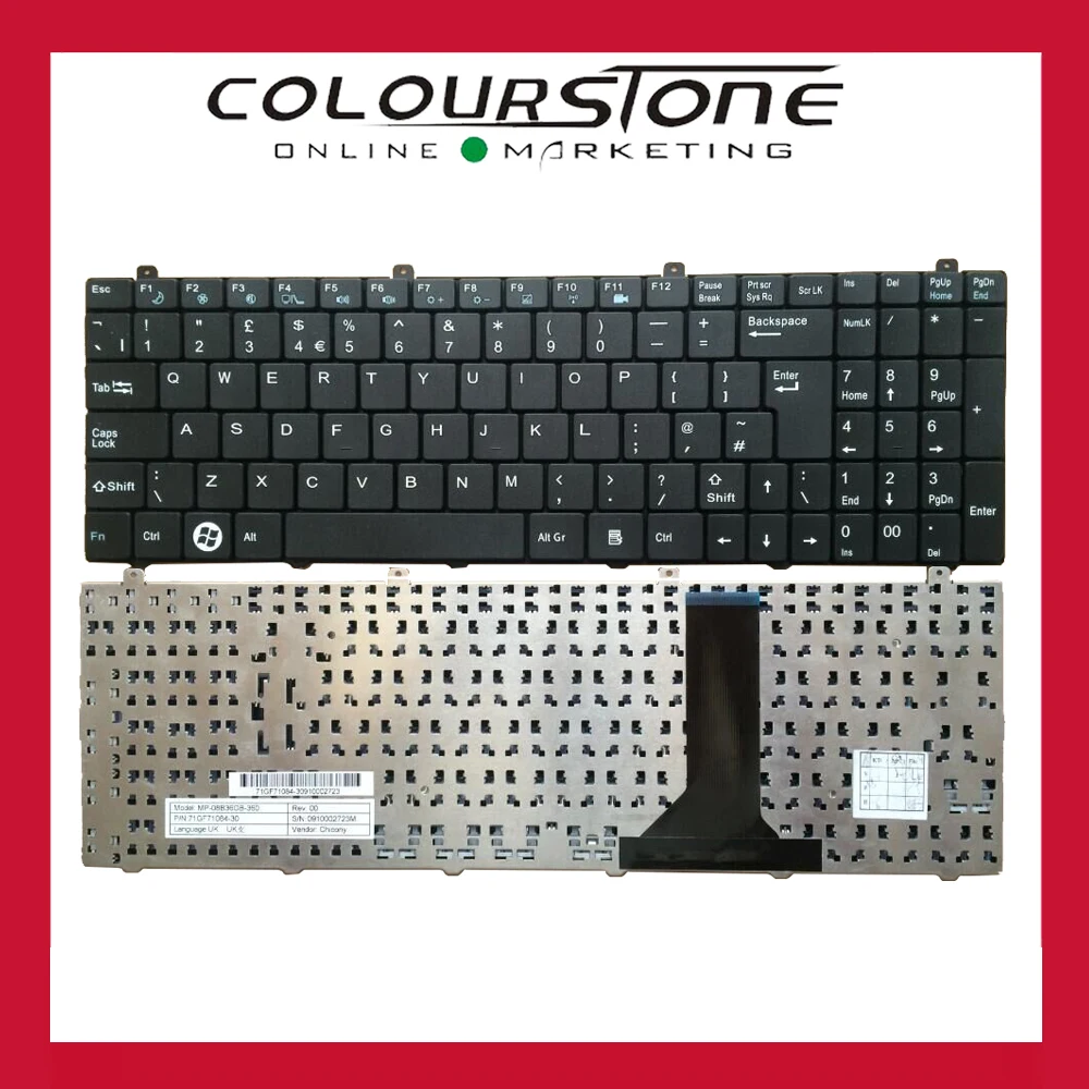 UK layout keyboard For Advent 6551 6552 6441 Laptop Keyboard MP-08B36GB-360 71GF71084-30