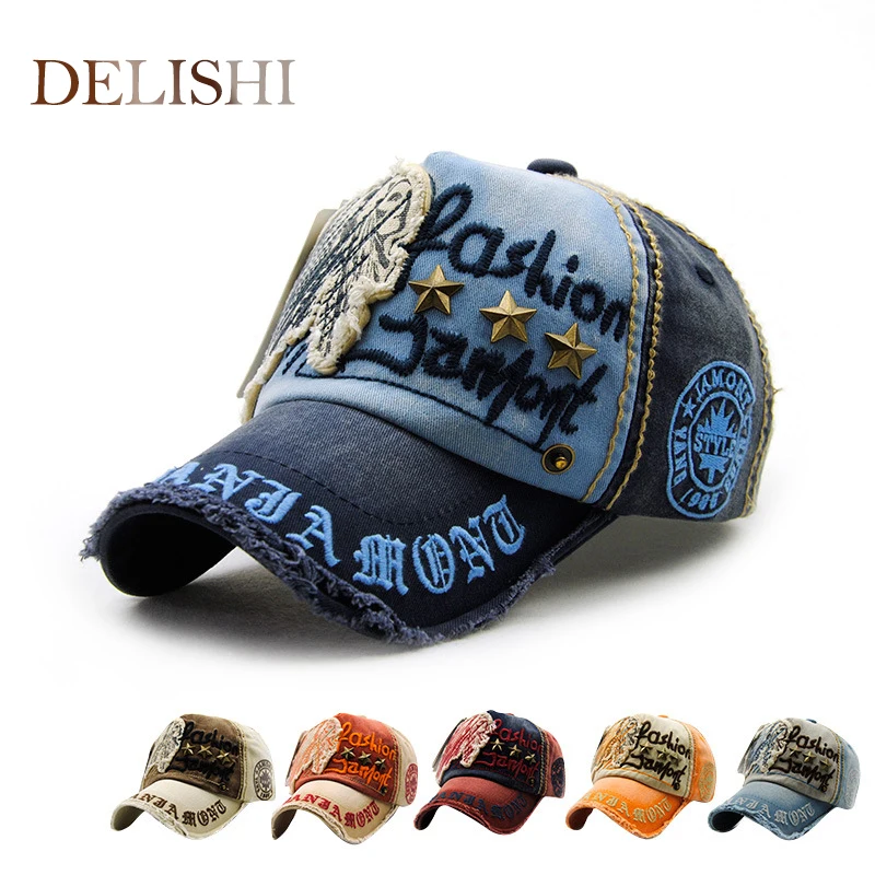 

New Cotton Fashion Embroidery Antique Style Baseball Cap Casquette Snapback Hat For Men Women