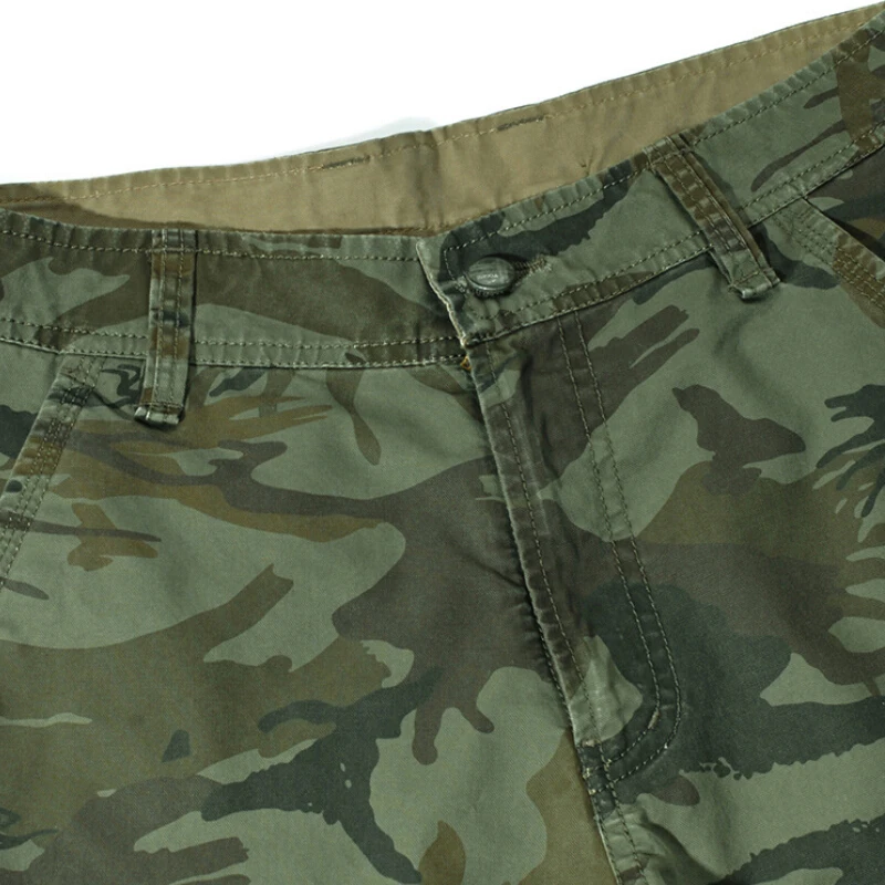 No Belt Camouflage Camo Cargo Shorts Men 2024 New Mens Casual Shorts Male Loose Work Shorts Man Military Short Pants Plus Size