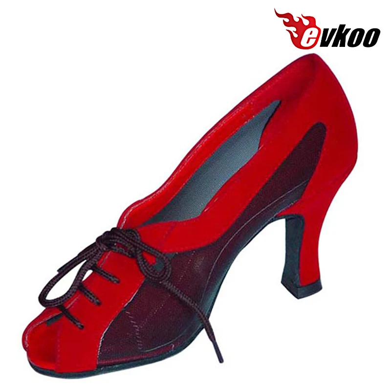 Evkoodance Practice Dance Shoes 5/6/7cm Heel Mesh Material Breathe Free Girls Ballroom Dance Shoes Party Women OEM Dancing Shoes