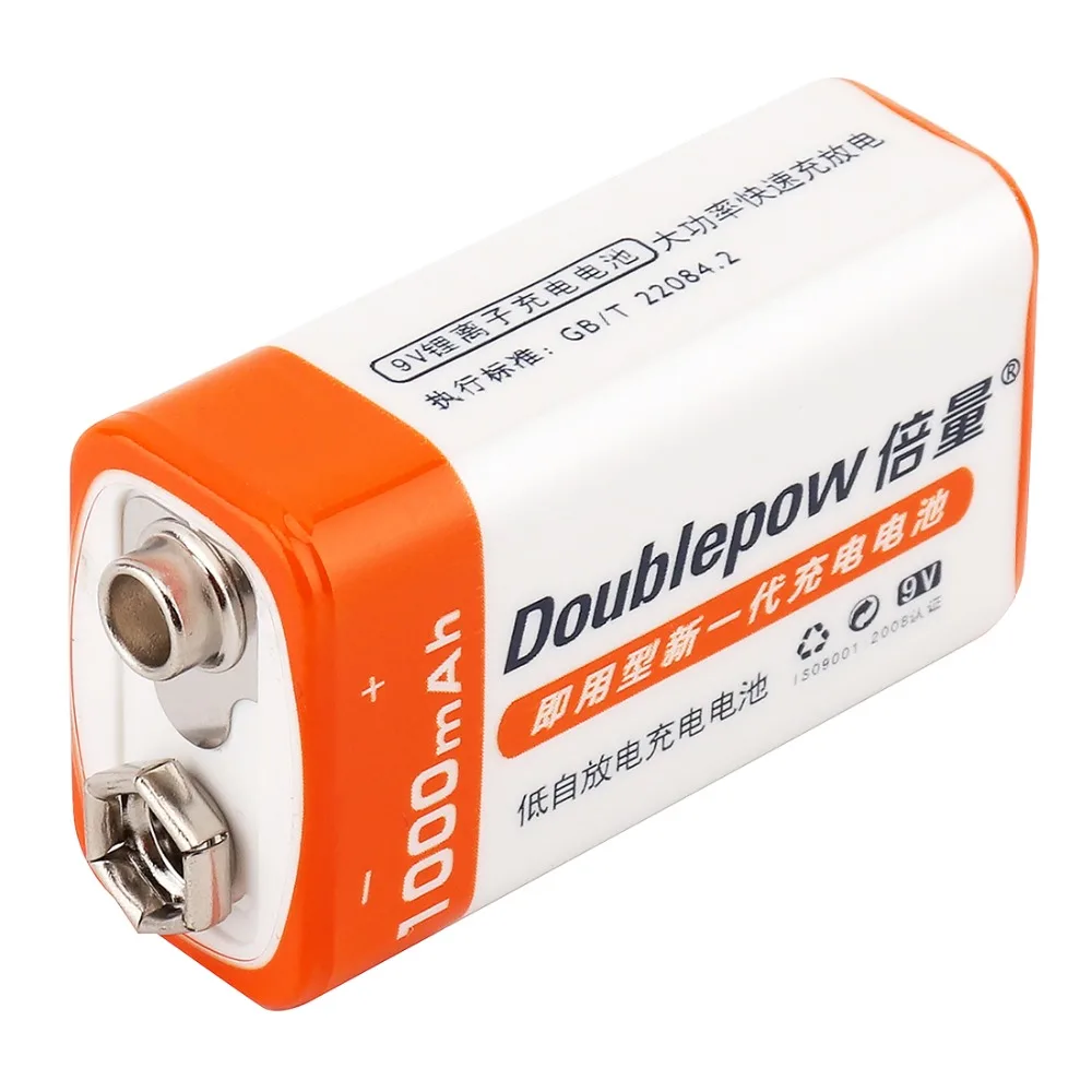 1pcs/lot 9V 1000mAh Li-ion Rechargeable Battery 9 Volt LSD Lithium Recargable Bateria with 1200 Cycle