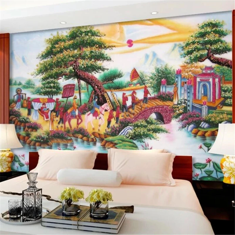 Custom wallpaper 3d photo mural rural front door wall shadow wall elementary horseback return ancient southern mural wallpaper