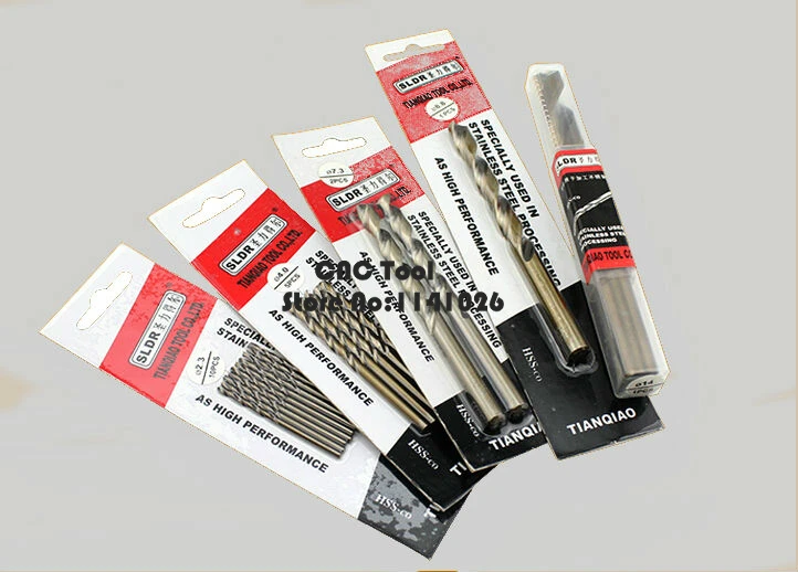 1 PCS 7.6mm-12.0mm mengandung kobalt bor, HSS-CO lurus shank memutar bor, cocok logam stainless steel (8/9/10/11/12mm)