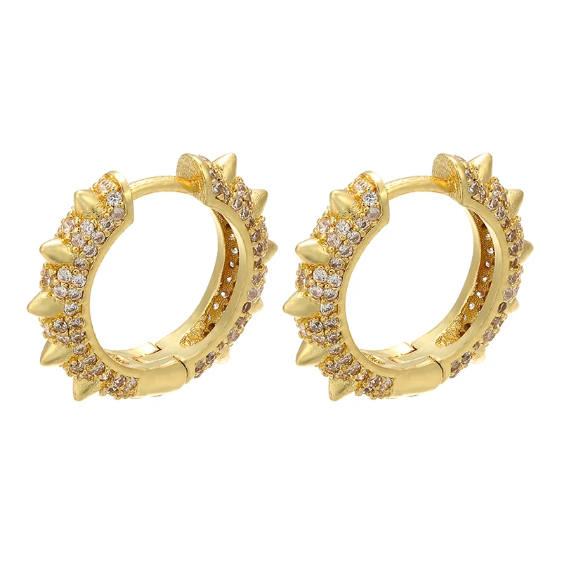 ZHUKOU 18x20mm Fashion crystal DIY Handmade ear rings for women Handmade Gold color Creative Earring Accessories model:VE76