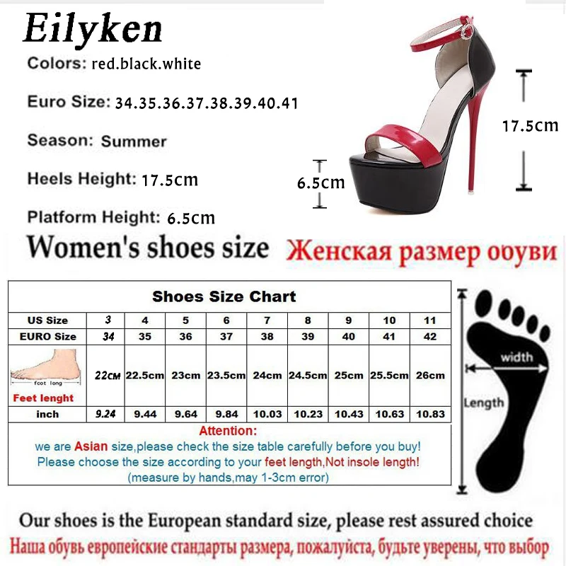 Eilyken SIZE 34-46 Summer Women Sandals Sexy Platform Fetish Stiletto High Heels Shoes Wedding Party Buckle Strap Ladies Pumps