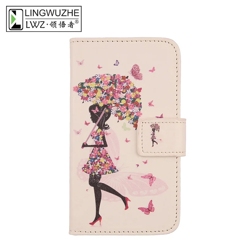 LINGWUZHE Animal and leather Cover For LG L90 Dual D410 Hard Housing Protective Shell Flip With Card Slotleathe stand function