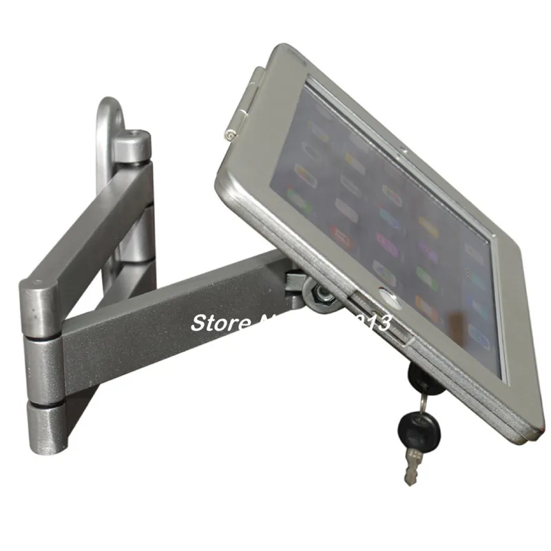 

Secure Wall Mount Display Stand for iPad folding retractable holder brace specialized frame housing Anti-Theft wall mount stand