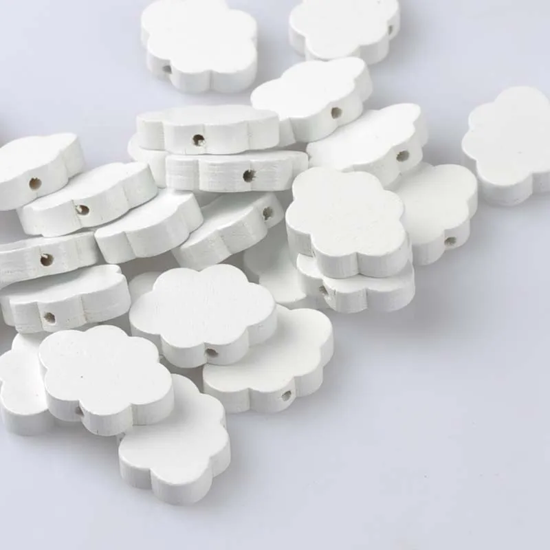 Natural Wooden beads 2018 new White Cloud Spacer Beads For Jewelry Making 22x17mm 20Pcs DIY MT2008X