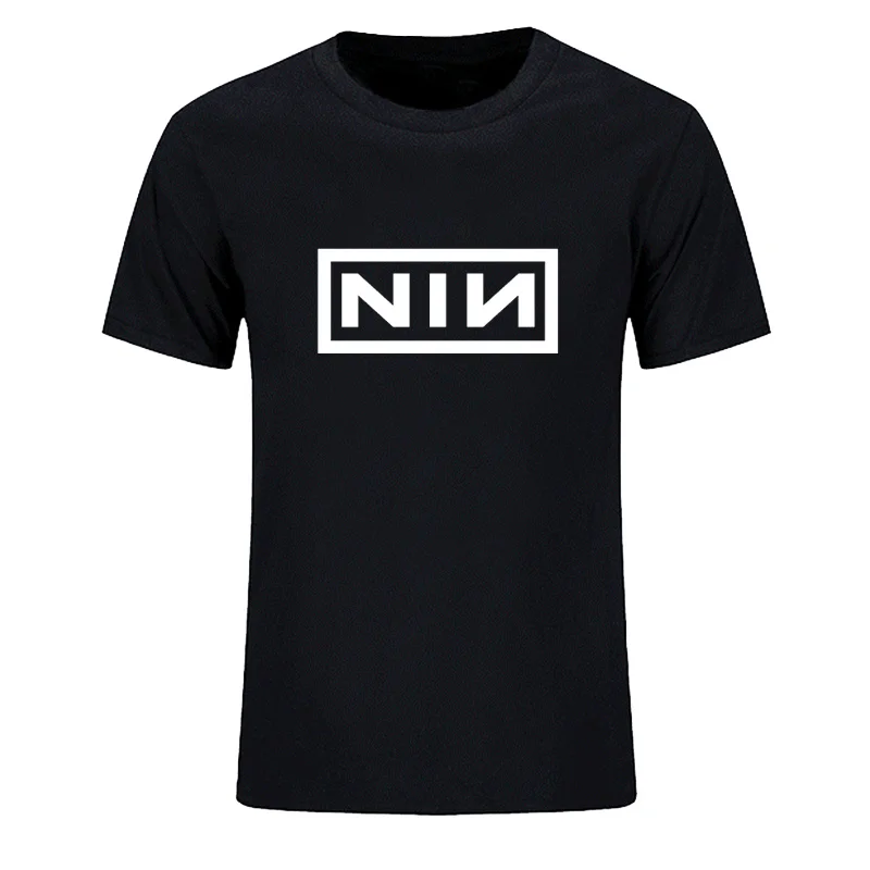 Summer fashion Costume Cotton Slim Fit Casual Short Sleeve T Shirt Men Print Nine Inch Nails Rock Band T-shirts Size XS-XXL