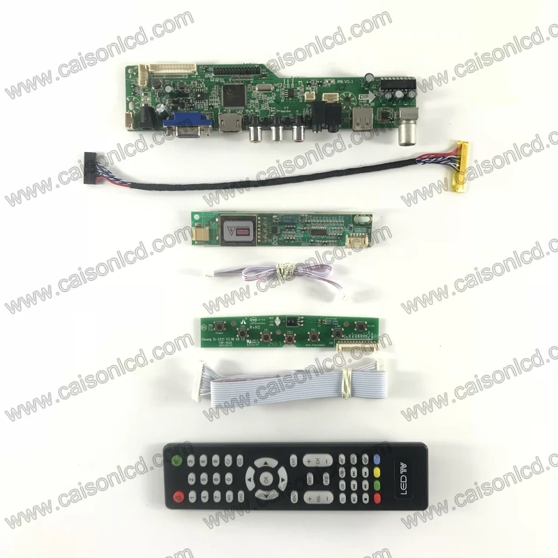 Carte contrôleur TV LCD M6-V5.1, support VGA, AUDIO AV, USB TV, 15.4 pouces, LP154W01-TP01 x 800, LP154WX4-TLC5, LP154WX4-TLD