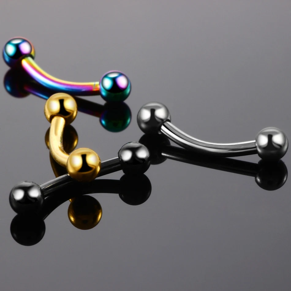 1Pc Titanium Sexy Nostril Piercings Fake Septum Nose Ring Tragus Conch Daith Curved Barbell Industrial Nipple Tongue Piercings