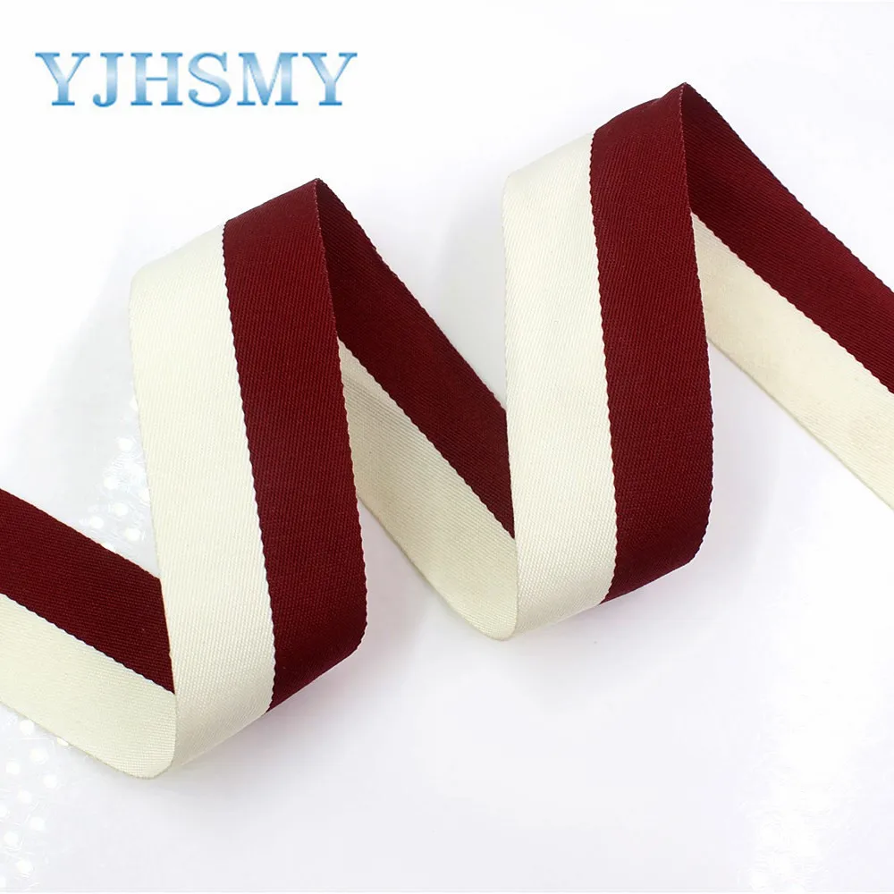 YJHSMY I-181103-132,10yards/lot,38mm Double-sided two-color striped ribbon DIY handmade bow headdress gift wrap materials