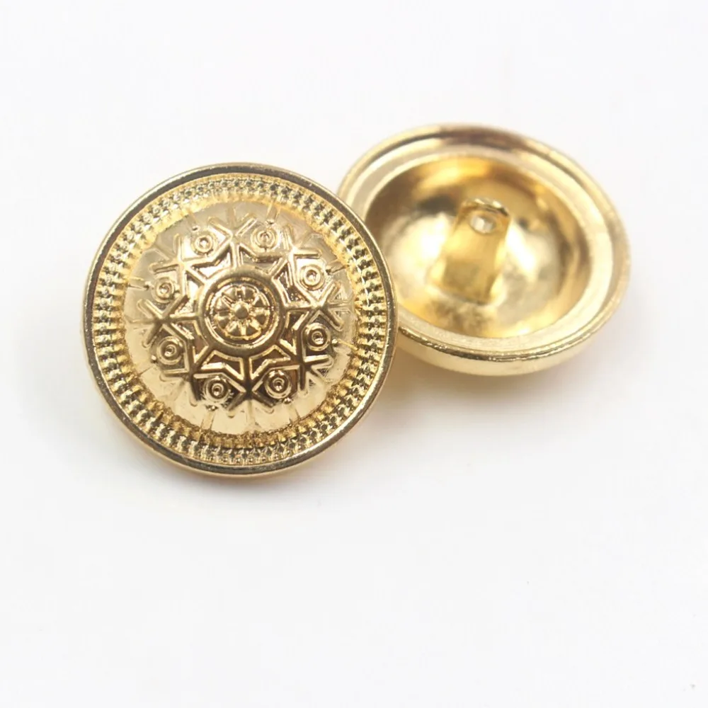 25mm 10pcs/lot Snow metal buttons gold sweater coat decoration shirt buttons accessories DIY JS-0213
