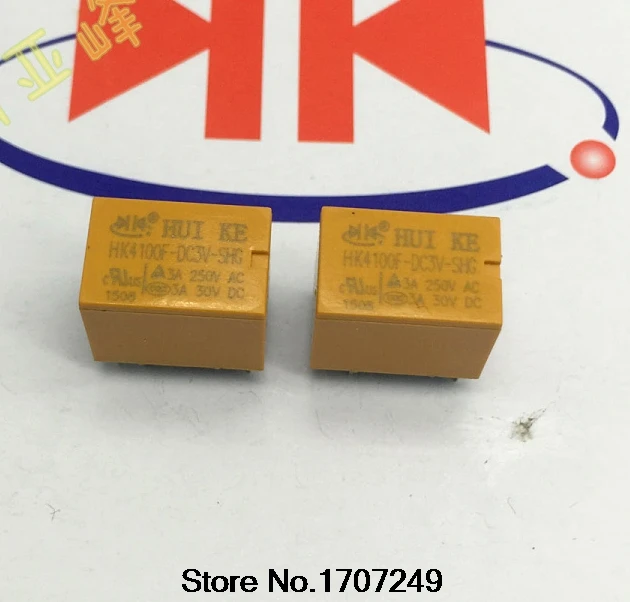 Free Shipping 100% new original relay 50pcs/lot  HUIKE signal relay HK4100F-DC3V-SHG 3V/6PIN/3A/