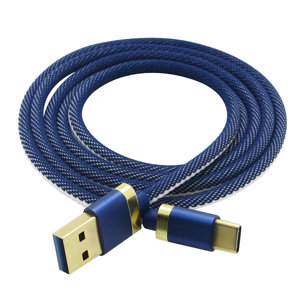 5pcs/lot 5V 2.1 A Denim Fast Charge Data Transfer Cable USB-C USB 3.1 Type C Cable for Samsung S9 S8 Plus Xiaomi 6 Huawei P10