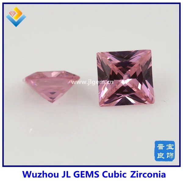 

(100pcs/lot) In Stock !!! High Quality Free Shipping 3mm-15mm Synthetic Pink Square AAAAA Cubic Zirconia Loose Stone CZ Gems