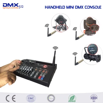 MINI controlador inalámbrico DMX de mano para el hogar, KTV, DJ, luz de escenario, puede usar batería de 9V, consola de iluminación de escenario móvil